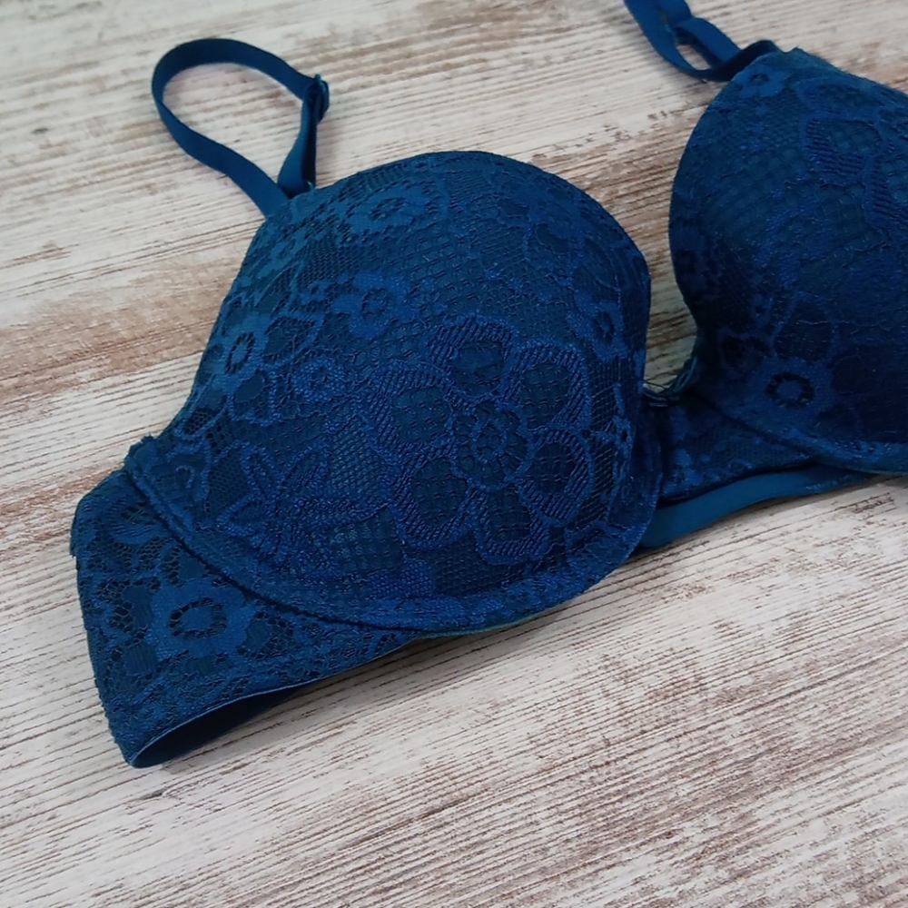 Teal Blue Lacey Bra - image 2